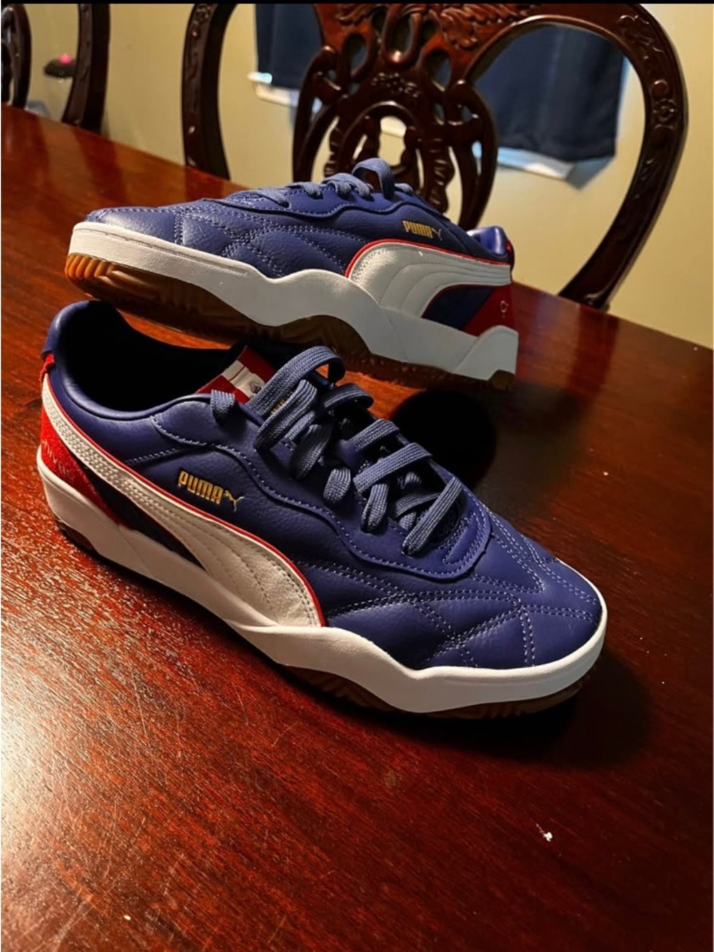 Puma Navy White Red Low-Top Trainers
